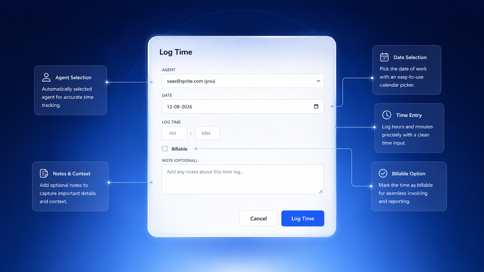Log Time modal